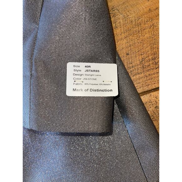NWOT Mens Mark of Distinction Starlight Stone Metallic Slim Tuxedo Jacket 40R - Picture 9 of 14